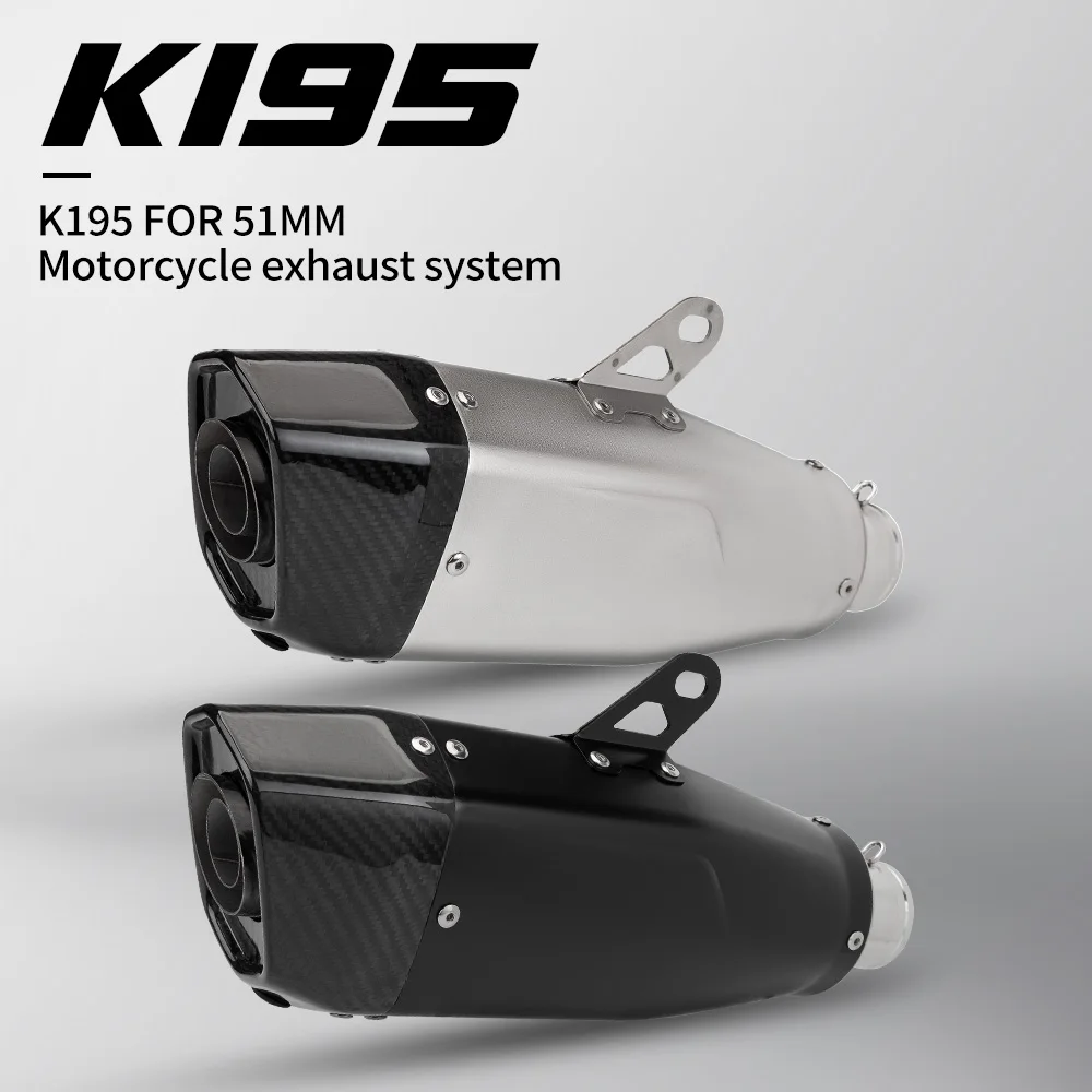 K195 Muffler General Motorcycle Exhaust Carbon Muffler 51mm inlet For ER6N Z650 R3 MT07 cbr650 S1000RR Z1000
K195 Muffler General Motorcycle Exhaust Carbon Muffler 51mm inlet For ER6N Z650 R3 MT07 cbr650 S1000RR Z1000