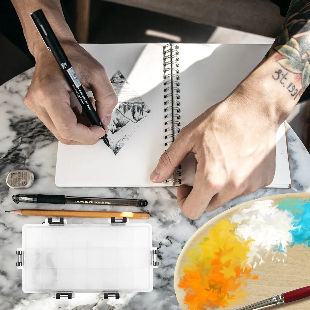 1Pcs Transparent 24 Grids Color Mixing Box PP Plastic Large Capacity Paint Palette for Painting Nail Art Manicure Artist Use
1Pcs Transparent 24 Grids Color Mixing Box PP Plastic Large Capacity Paint Palette for Painting Nail Art Manicure Artist Use