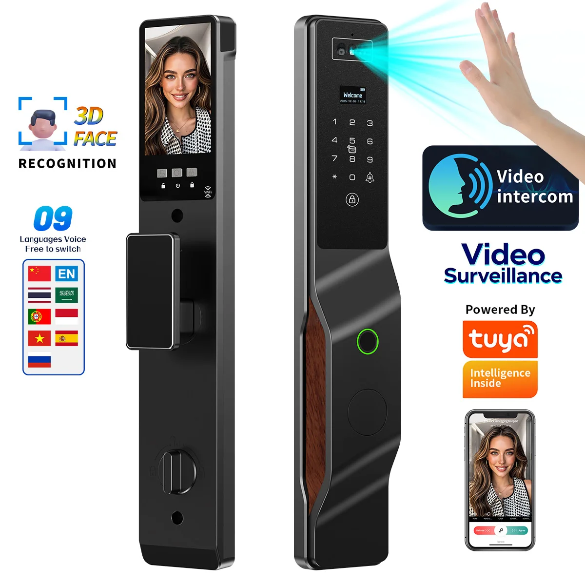 2026 new design application remote control video call doodle smart lock facial recognition palm vein digital electronic lock
2026 new design application remote control video call doodle smart lock facial recognition palm vein digital electronic lock