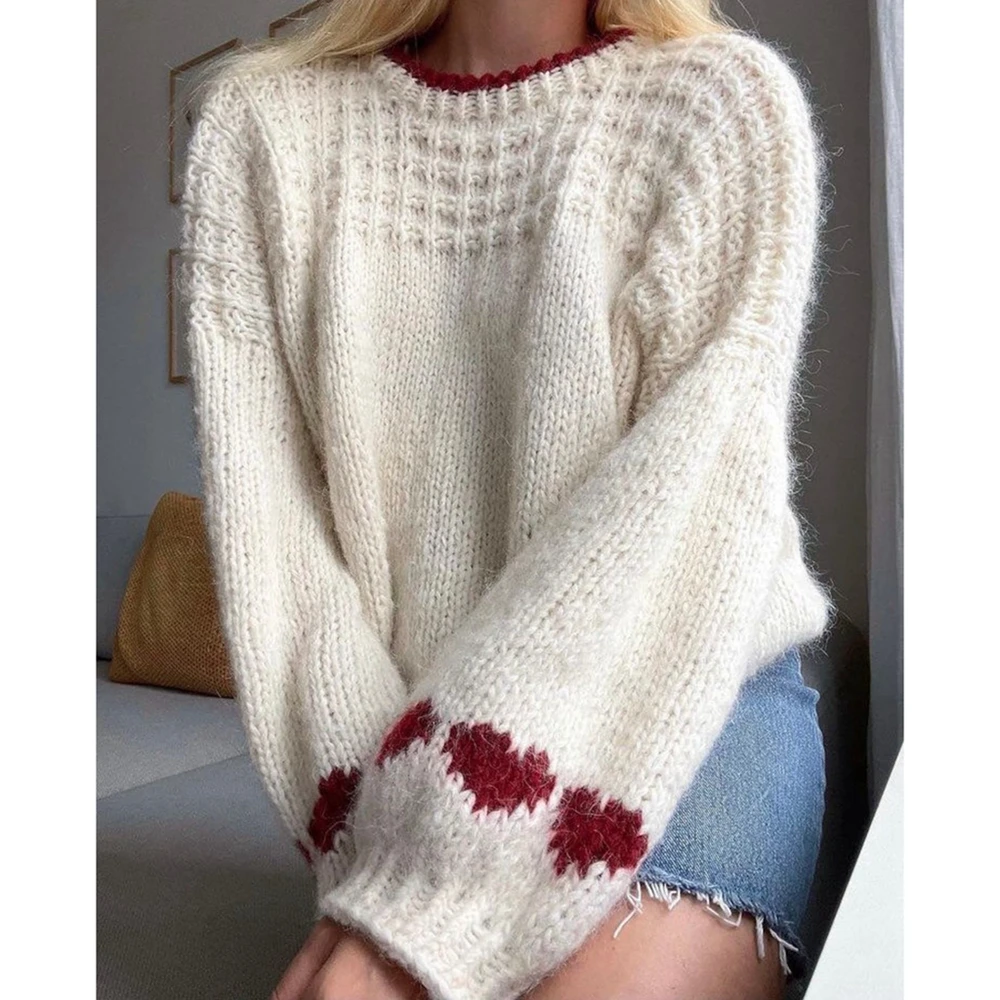 Women's Spring Autumn Y2K Drop Shoulder Sweater Tops Heart Print Contrast Color Long Sleeve Round Neck Loose Knitwear Pullovers
Women's Spring Autumn Y2K Drop Shoulder Sweater Tops Heart Print Contrast Color Long Sleeve Round Neck Loose Knitwear Pullovers
