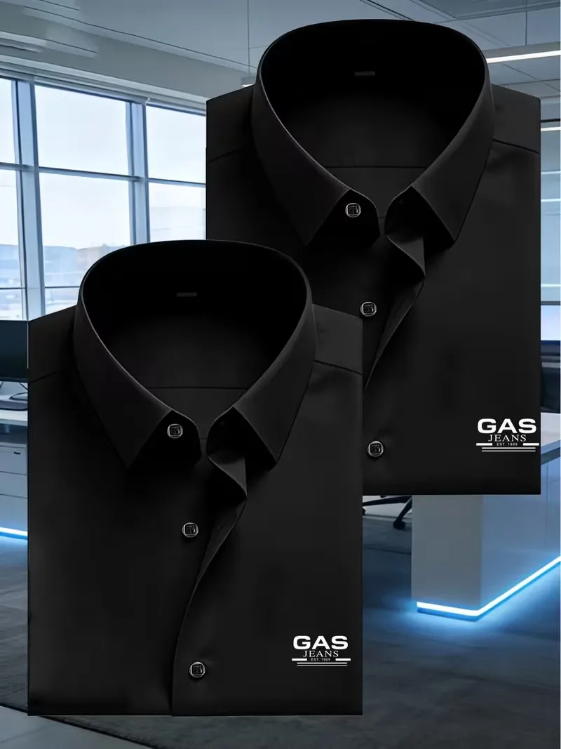 2pcs Men's Business Casual Long Sleeve Shirts with Word Print Premium Business Casual Shirt Slim Fit Long Sleeve 5 Color
2pcs Men's Business Casual Long Sleeve Shirts with Word Print Premium Business Casual Shirt Slim Fit Long Sleeve 5 Color
