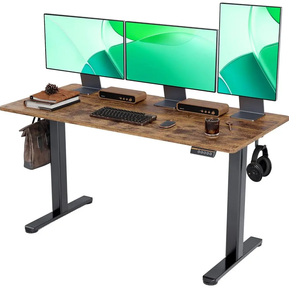 Adjustable Height Electric Standing Desk, 55x24 Spliced Board, Black/Rustic Brown Top for Home Office
Adjustable Height Electric Standing Desk, 55x24 Spliced Board, Black/Rustic Brown Top for Home Office