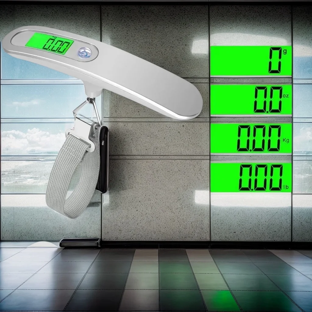 Electronic Backlight Luggage Scale - Spring Balance Steelyard Hook for Suitcase Travel (50kg/110lb Capacity) 
Electronic Backlight Luggage Scale - Spring Balance Steelyard Hook for Suitcase Travel (50kg/110lb Capacity)