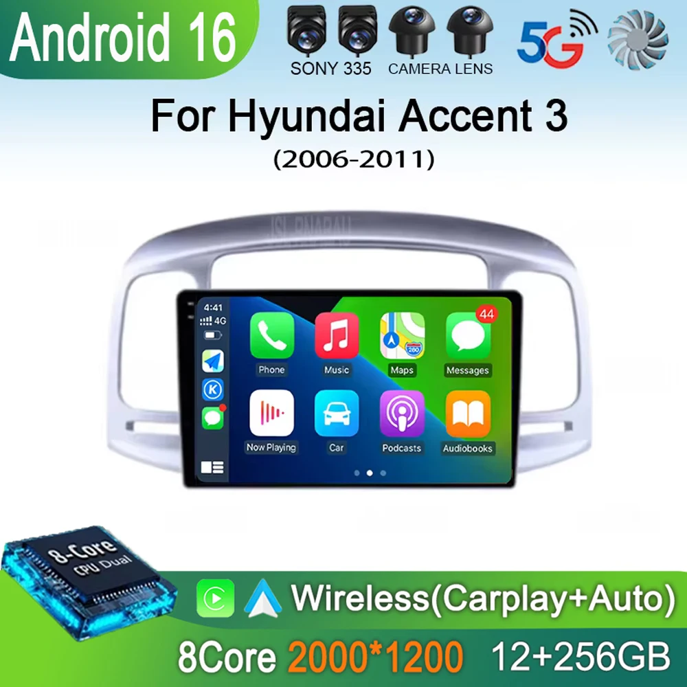 2 Din Android 16 для Hyundai Accent 3 2006-2011, автомобильная мультимедийная система с GPS-навигацией, поддержкой CarPlay, DVD и 4G
2 Din Android 16 для Hyundai Accent 3 2006-2011, автомобильная мультимедийная система с GPS-навигацией, поддержкой CarPlay, DVD и 4G