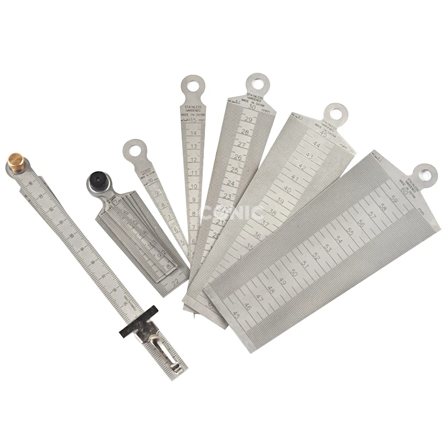 Gauge Set 1-15mm 15-60mm Stainless Steel Feeler Gap Ruler Weld Gauge Wedge Gauge Taper
Gauge Set 1-15mm 15-60mm Stainless Steel Feeler Gap Ruler Weld Gauge Wedge Gauge Taper