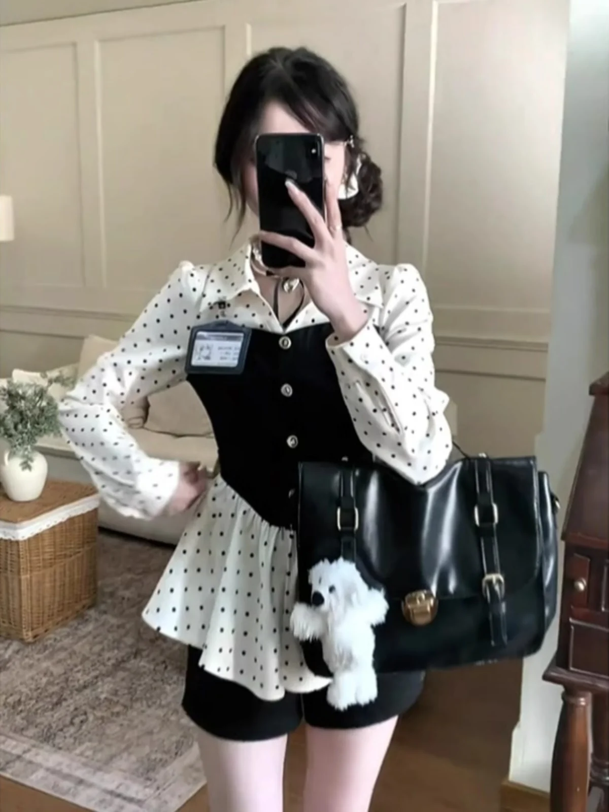 Женская приталенная блузка больших размеров с принтом в горошек, весенний дизайн, корейский стиль, прямой крой, удлиненный рукав, с эффектом утягивания талии
Женская приталенная блузка больших размеров с принтом в горошек, весенний дизайн, корейский стиль, прямой крой, удлиненный рукав, с эффектом утягивания талии