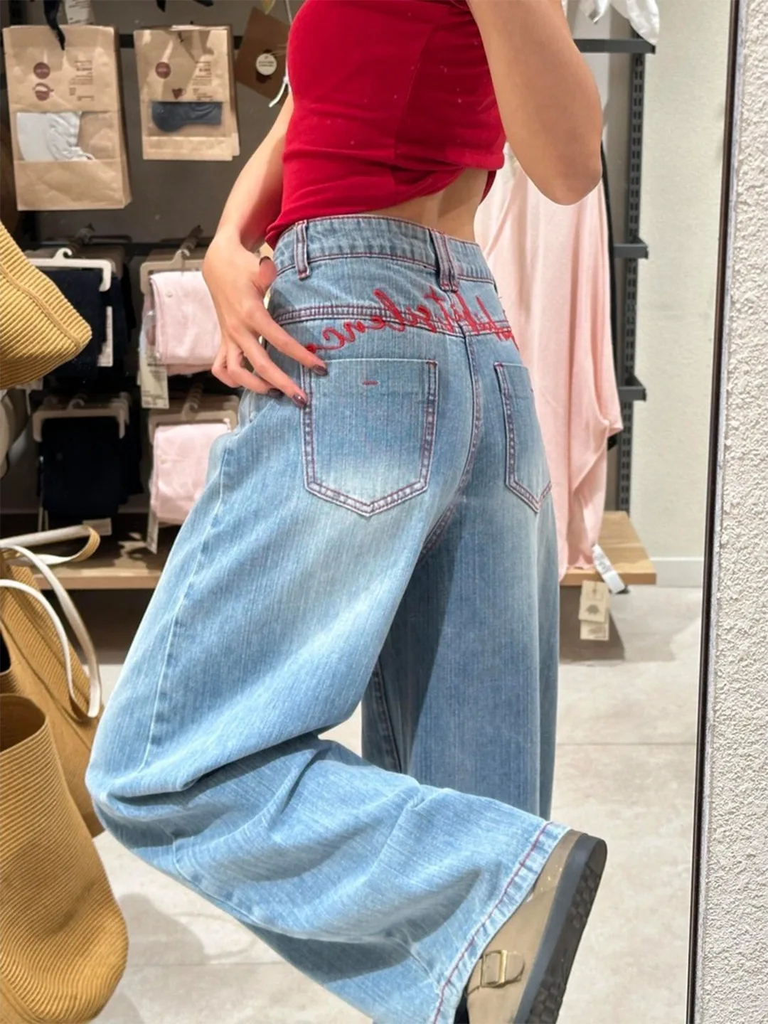 plus Size American Style Embroidered High Waist Draped Loose Slimming Wide Leg Floor Length Jeans Women Summer New Arrival
plus Size American Style Embroidered High Waist Draped Loose Slimming Wide Leg Floor Length Jeans Women Summer New Arrival