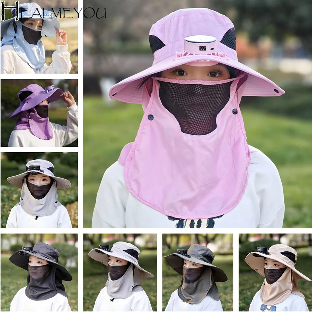 Digital Display Screen Sun Hat with Solar Fan Neck Protection Solar/USB Charging Face Cover Bucket Hat Detachable 5 Modes
Digital Display Screen Sun Hat with Solar Fan Neck Protection Solar/USB Charging Face Cover Bucket Hat Detachable 5 Modes