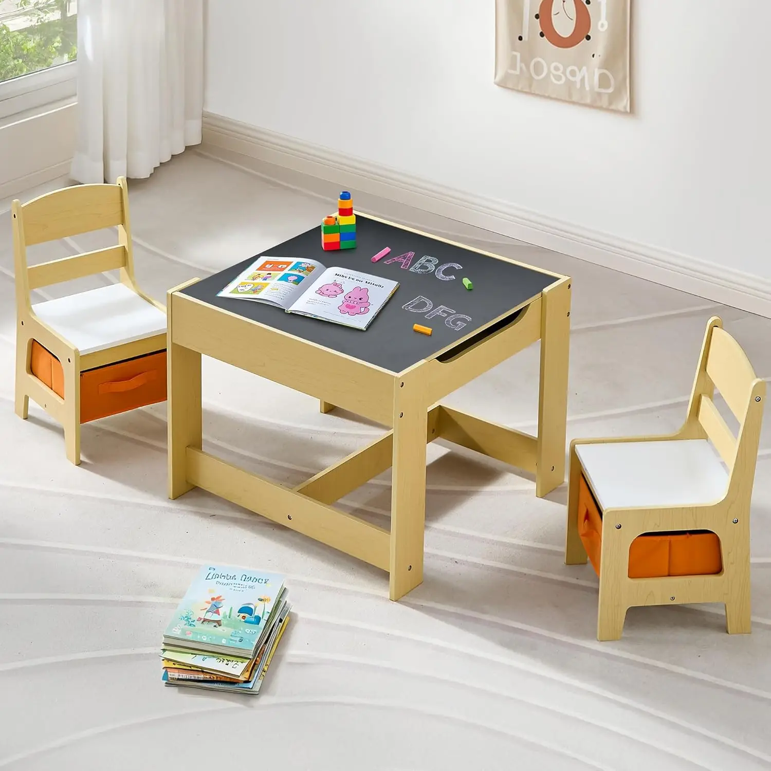 Kids Table and Chairs Set, 4 in 1 Wooden Kids Table with Reversible Tabletop, Children Activity Table with Removable Tabletop St
Kids Table and Chairs Set, 4 in 1 Wooden Kids Table with Reversible Tabletop, Children Activity Table with Removable Tabletop St