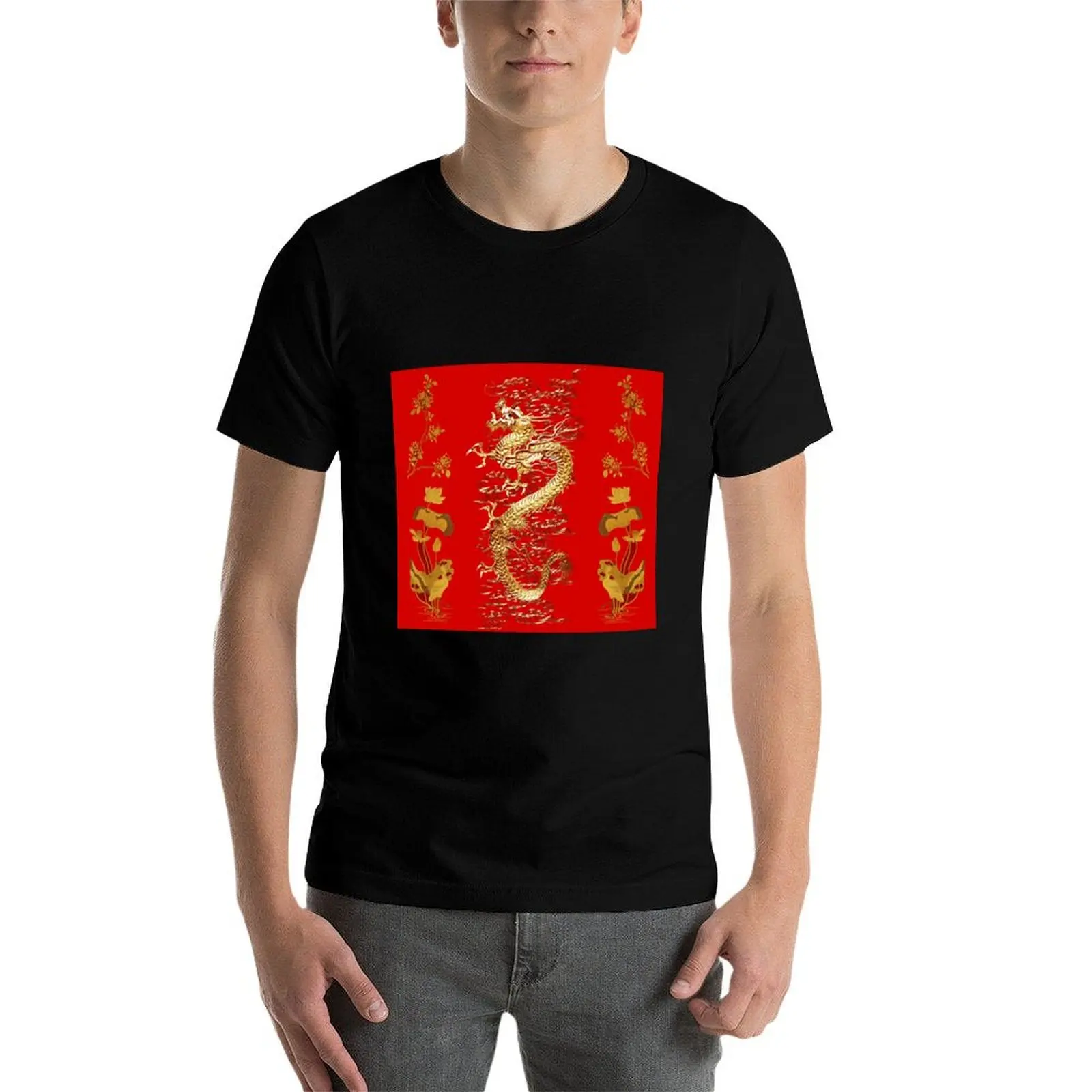 GOLD DRAGON IN RED,Egret,Lotus,Green Gold Floral T-Shirt t shirt custom print funny t shirts cotton T-Shirt
GOLD DRAGON IN RED,Egret,Lotus,Green Gold Floral T-Shirt t shirt custom print funny t shirts cotton T-Shirt