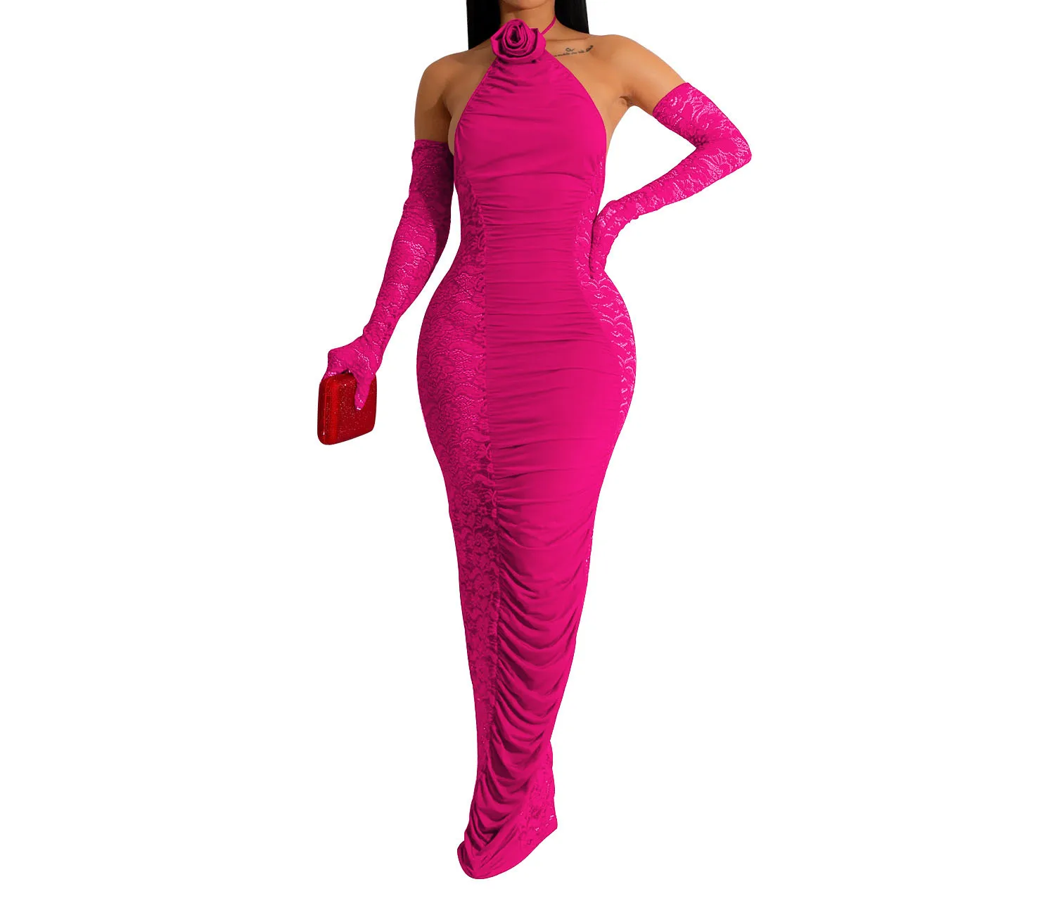 Dresses for Women Fashion Solid Color Backless Lace Party Prom Evening Long Skirt with Gloves
Dresses for Women Fashion Solid Color Backless Lace Party Prom Evening Long Skirt with Gloves