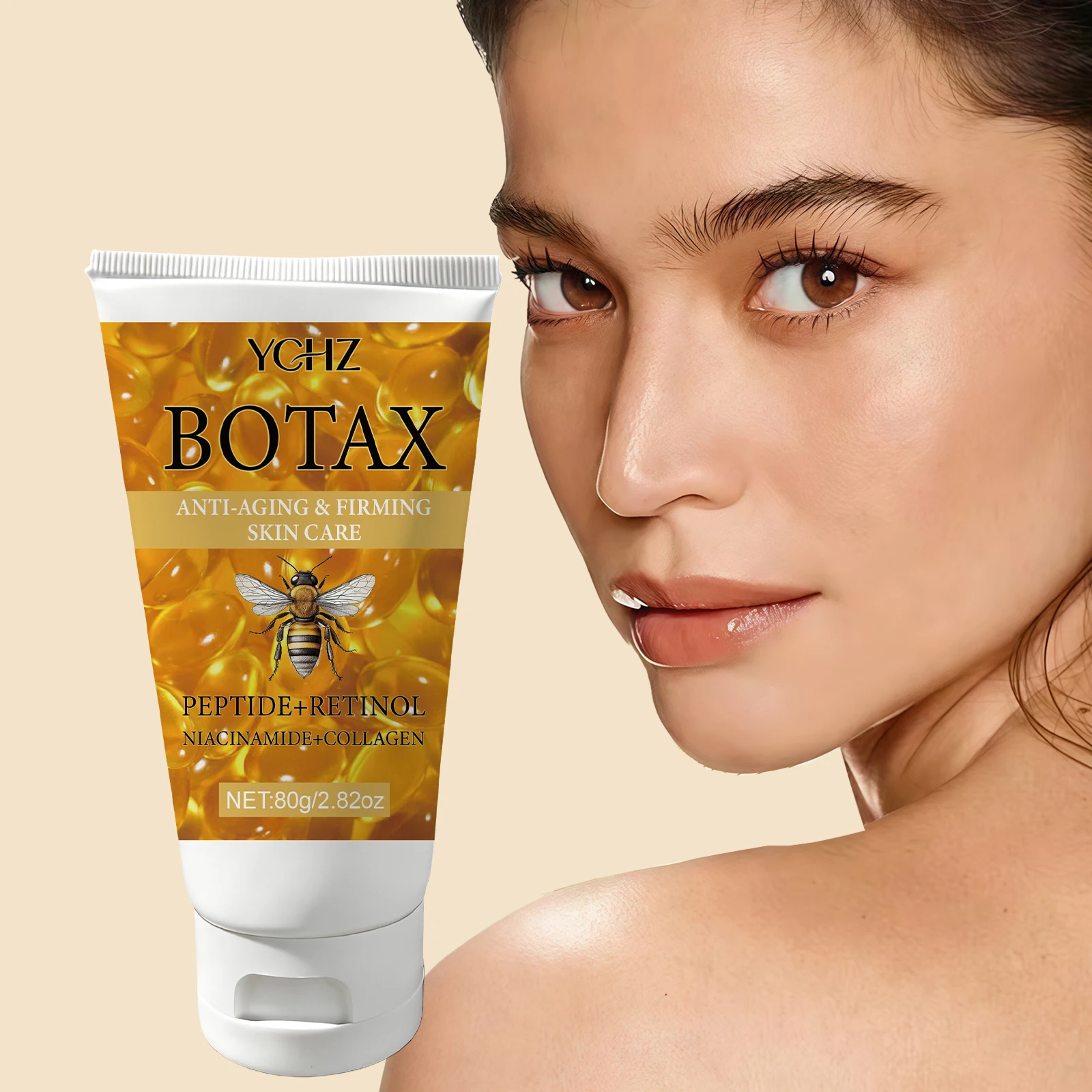 Bee Venom Firming Facial Essence Cream, Reduces Wrinkles, Deeply Hydrates, Suitable for Light Beige Skin Tones, Lightweight Formula, Effective Results - 80g
Bee Venom Firming Facial Essence Cream, Reduces Wrinkles, Deeply Hydrates, Suitable for Light Beige Skin Tones, Lightweight Formula, Effective Results - 80g