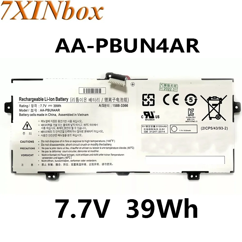7XINbox AA-PBUN4AR 7.7V 39Wh Laptop Battery for Samsung notebook 9 NP940X3L 900X5L NP900X5L 940X3L-K02 900X5L-K02 series
7XINbox AA-PBUN4AR 7.7V 39Wh Laptop Battery for Samsung notebook 9 NP940X3L 900X5L NP900X5L 940X3L-K02 900X5L-K02 series