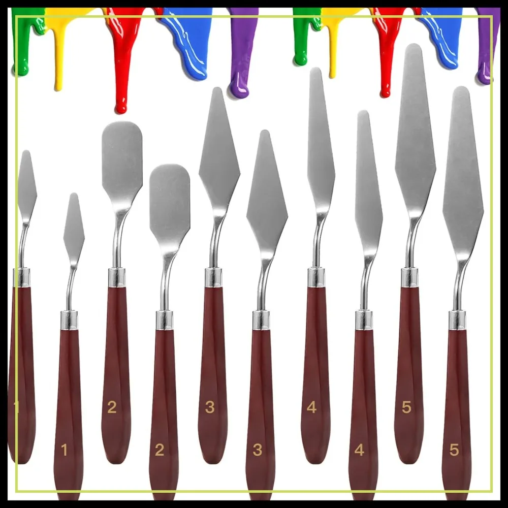 10PCS Stainless Steel Palette Knife Set, Flexible Spatula for Oil & Acrylic Painting, Metal Artist Knives, Color Mixing Scraper
10PCS Stainless Steel Palette Knife Set, Flexible Spatula for Oil & Acrylic Painting, Metal Artist Knives, Color Mixing Scraper