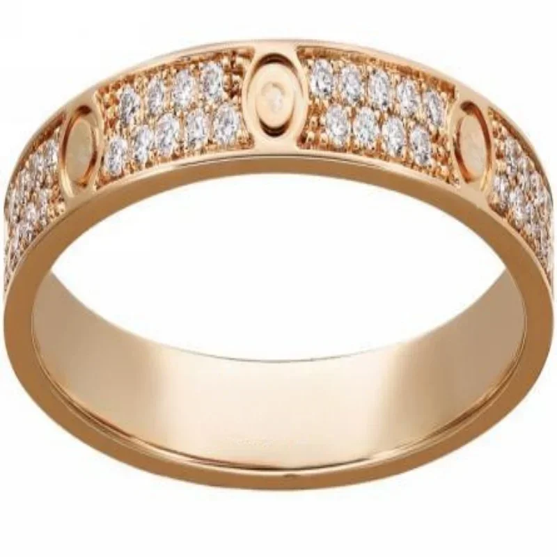 Rose Gold Love Band Ring with Full Diamond Pavé & Screw Motifs
Rose Gold Love Band Ring with Full Diamond Pavé & Screw Motifs