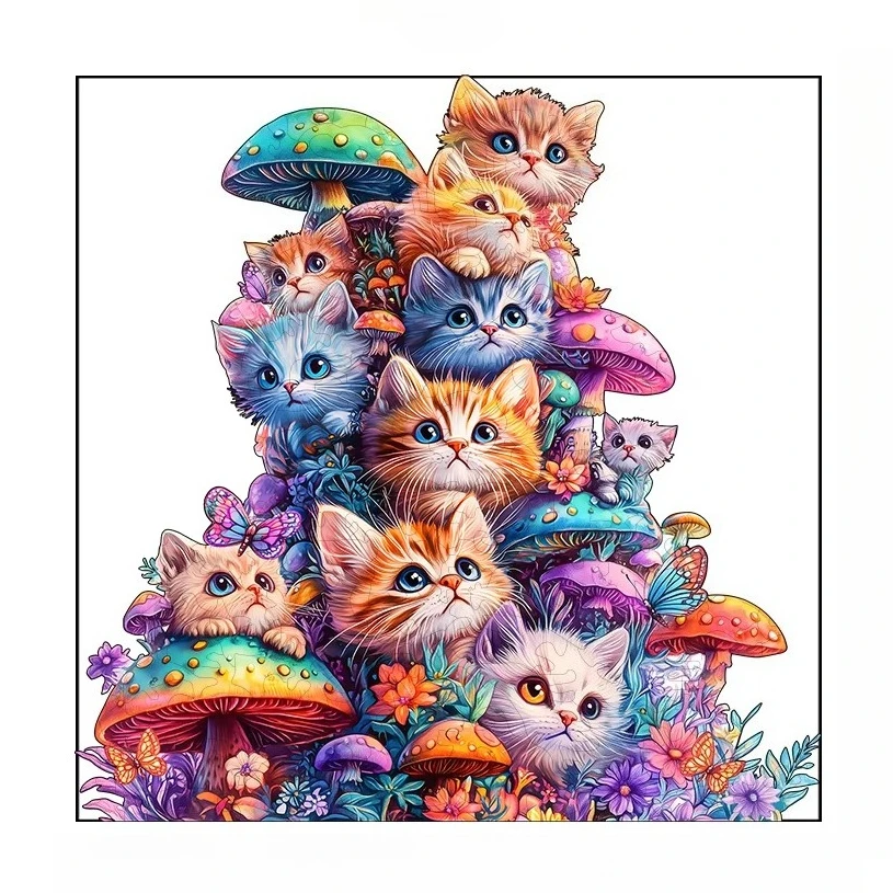 Paper Jigsaw Puzzle For Adults Cute Mushroom Cat Animal Pattern Square 500/1024pcs Gift For Puzzle Enthusiasts And Friends
Paper Jigsaw Puzzle For Adults Cute Mushroom Cat Animal Pattern Square 500/1024pcs Gift For Puzzle Enthusiasts And Friends