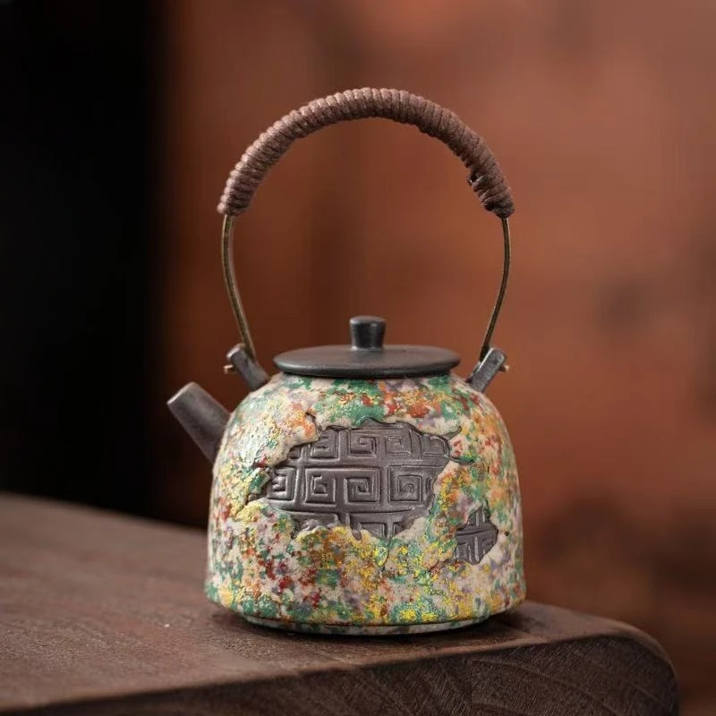 195ML Rock Painting Time Paper Pattern Teapot Zen Tea Brewer Rattan Lifting Beam Pot Anti-scalding KungFu TeaSet Filter Pot Gift
195ML Rock Painting Time Paper Pattern Teapot Zen Tea Brewer Rattan Lifting Beam Pot Anti-scalding KungFu TeaSet Filter Pot Gift