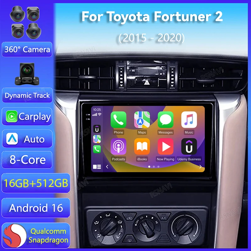 Android 16 Car Radio GPS For Toyota Fortuner 2 2015 - 2020 Carplay Auto Head Unit BT DVD Navigation Video Player Stereo WIFI+4G
Android 16 Car Radio GPS For Toyota Fortuner 2 2015 - 2020 Carplay Auto Head Unit BT DVD Navigation Video Player Stereo WIFI+4G