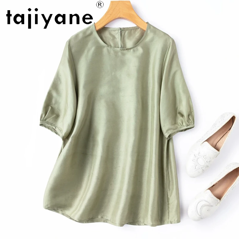 TAJIYANE Women Silk T Shirt 100% Mulberry Silk Summer T-shirt Crew Neck Bean Gray-green Office Lady Clothes 2026 Футболка
TAJIYANE Women Silk T Shirt 100% Mulberry Silk Summer T-shirt Crew Neck Bean Gray-green Office Lady Clothes 2026 Футболка