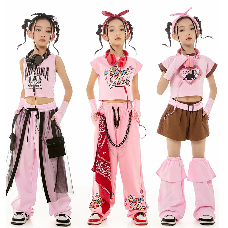 2024 Ballroom Hip Hop Dance Costumes For Girls Pink Kpop Loose Outfits Kids Clothing Jazz Performance Stage Clothing DN17781
2024 Ballroom Hip Hop Dance Costumes For Girls Pink Kpop Loose Outfits Kids Clothing Jazz Performance Stage Clothing DN17781