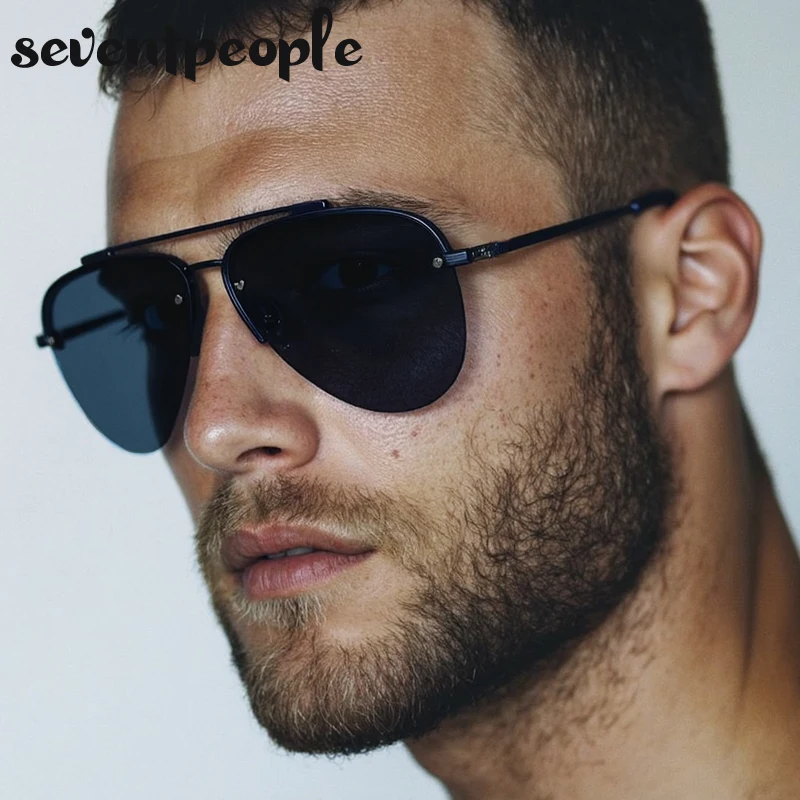 Vintage Steampunk Semi-Rimless Pilot Men 2025 Luxury Brand Trendy Metal Double Beam Sun Glasses For Male Retro Driving Shades
Vintage Steampunk Semi-Rimless Pilot Men 2025 Luxury Brand Trendy Metal Double Beam Sun Glasses For Male Retro Driving Shades