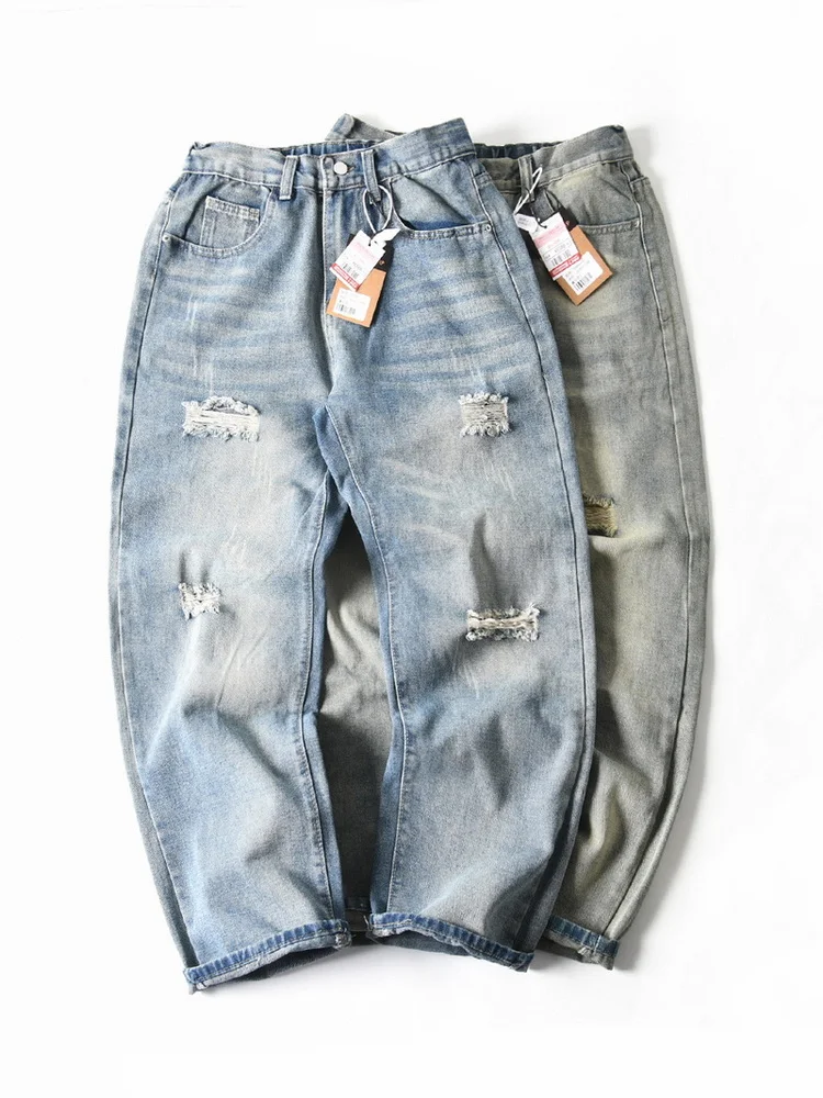 Американские хлопковые джинсы в стиле ретро, мужские свободные прямые повседневные джинсы ручной работы, весенние модные дышащие длинные брюки с низкой талией
Американские хлопковые джинсы в стиле ретро, мужские свободные прямые повседневные джинсы ручной работы, весенние модные дышащие длинные брюки с низкой талией