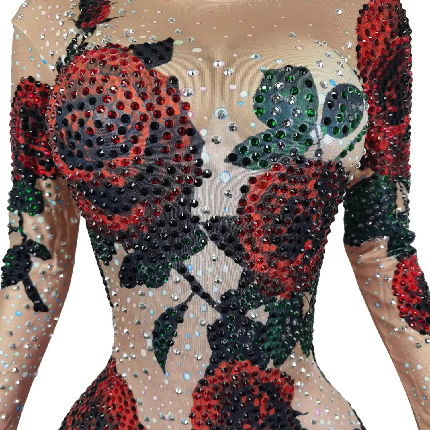 Designer Rose Pattern Rhinestone Bodysuits Stretch Leotard Nightclub DJ Stage Pole Dancing Costumes Women Performance Jumpsuit
Designer Rose Pattern Rhinestone Bodysuits Stretch Leotard Nightclub DJ Stage Pole Dancing Costumes Women Performance Jumpsuit