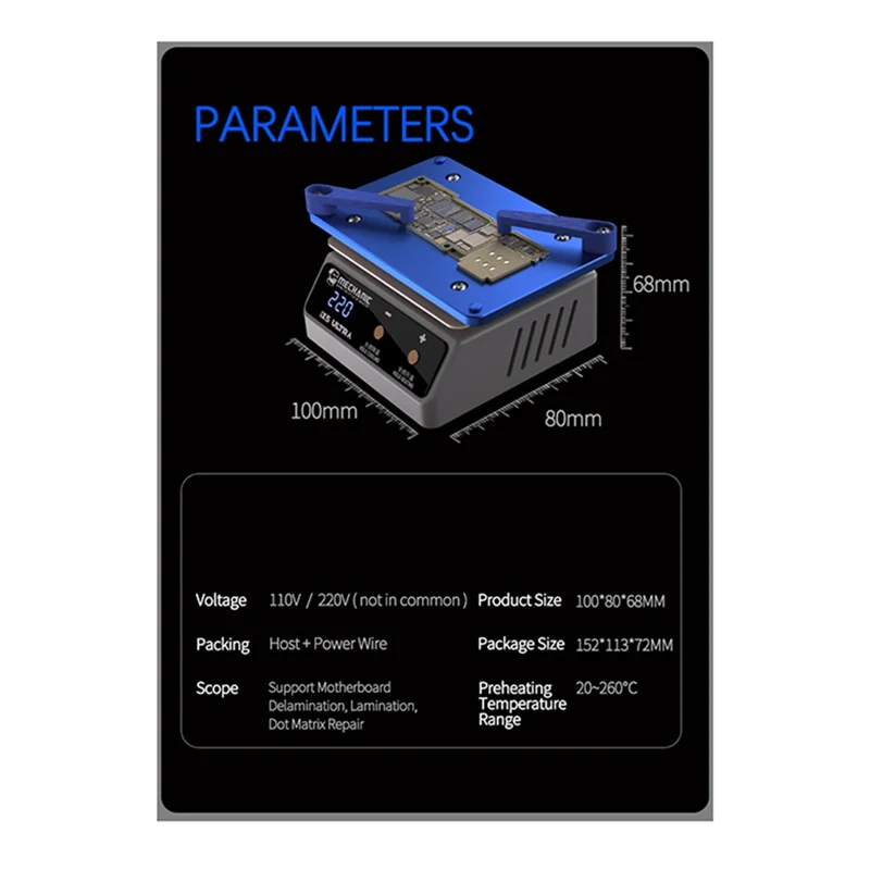 AT51-MECHANIC IX5 Constant Temperature Heating Table Mobile For Phone Screen Removal Lamp Bead Welding Repair Bench 
AT51-MECHANIC IX5 Constant Temperature Heating Table Mobile For Phone Screen Removal Lamp Bead Welding Repair Bench