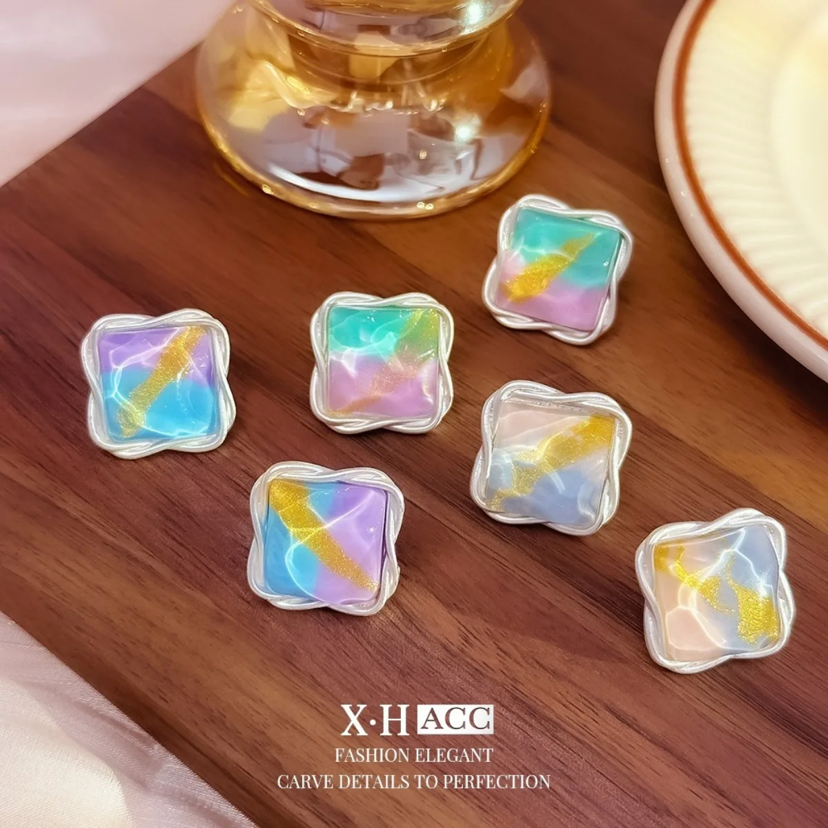 Gradient Marble Square Stud Earrings Colorful Shiny Light Luxury Daily Fashion Jewelry
Gradient Marble Square Stud Earrings Colorful Shiny Light Luxury Daily Fashion Jewelry