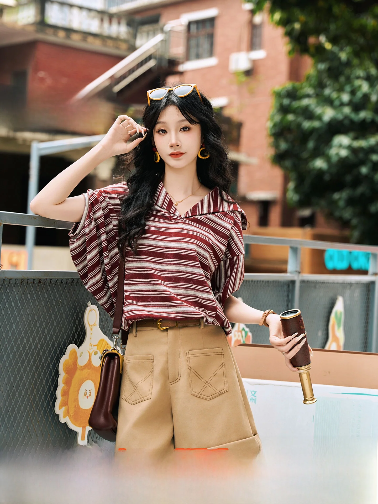 Loose Striped T-Shirt Women's Summer Design Casual Lazy Style Cotton Sweat-Wicking Short Sleeve V-Neck Classic Pattern
Loose Striped T-Shirt Women's Summer Design Casual Lazy Style Cotton Sweat-Wicking Short Sleeve V-Neck Classic Pattern
