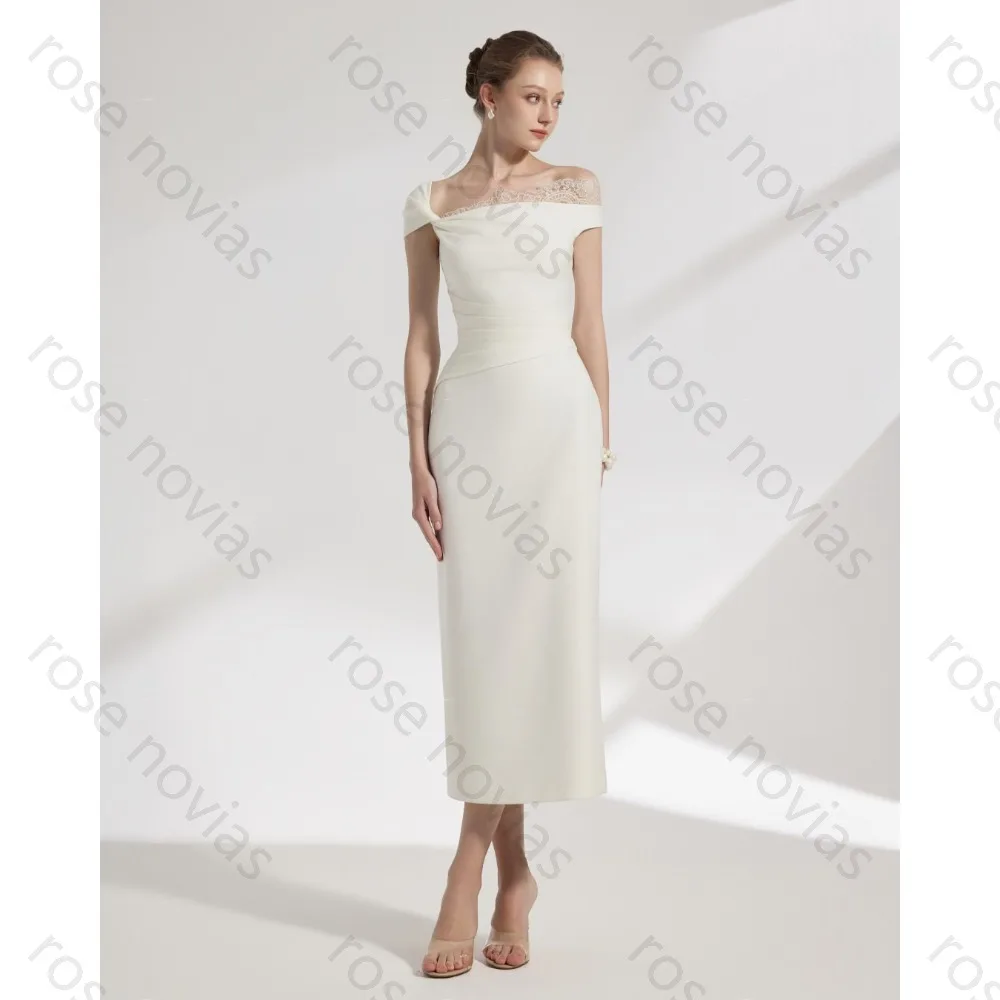2026 Hot Sale Ivory Formal Dress Off Shoulder Sheer Lace Neck Draped Waist Midi Dress Women Formal Evening Party Prom Dress
2026 Hot Sale Ivory Formal Dress Off Shoulder Sheer Lace Neck Draped Waist Midi Dress Women Formal Evening Party Prom Dress