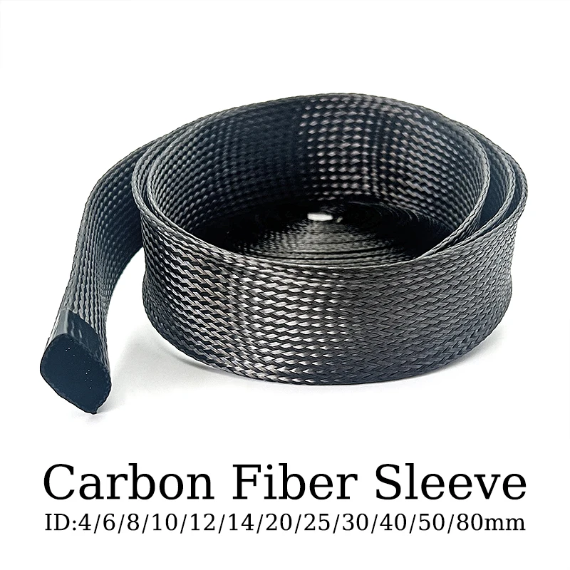 Black carbon fiber woven sleeve ID 4mm~80mm high temperature and corrosion-resistant electrical equipment line protective sleeve
Black carbon fiber woven sleeve ID 4mm~80mm high temperature and corrosion-resistant electrical equipment line protective sleeve