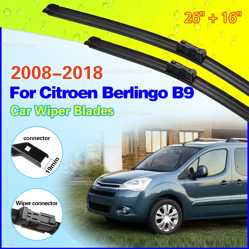 Wiper LHD Front Wiper Blades For Citroen Berlingo B9 2008 - 2018 Windshield Windscreen Window Car Rain Brushes 26"+16"
Wiper LHD Front Wiper Blades For Citroen Berlingo B9 2008 - 2018 Windshield Windscreen Window Car Rain Brushes 26"+16"