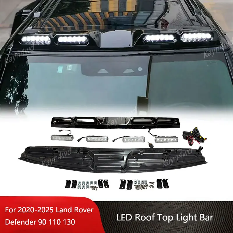 Off Road 4x4 Accessories Roof Top Light Bar Roof Spoiler With 4 LED DRL Lamp For 2020-2025 Land Rover L663 Defender 90 110 130
Off Road 4x4 Accessories Roof Top Light Bar Roof Spoiler With 4 LED DRL Lamp For 2020-2025 Land Rover L663 Defender 90 110 130