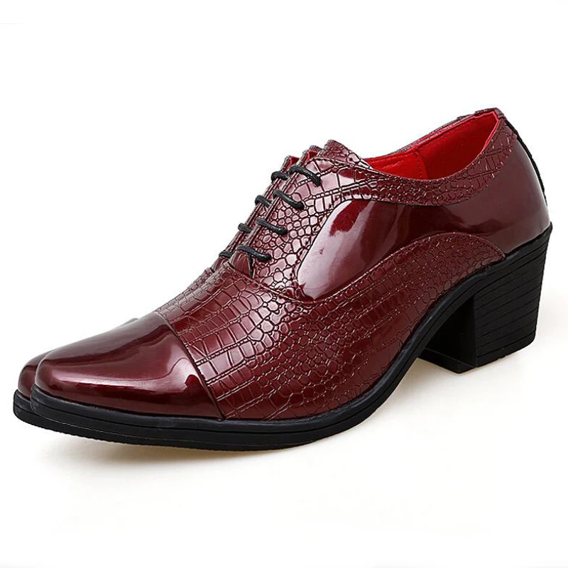 New British style high heel shoes men's casual trend crocodile pattern leather dress shoes мужские ботинки из кожи M732
New British style high heel shoes men's casual trend crocodile pattern leather dress shoes мужские ботинки из кожи M732