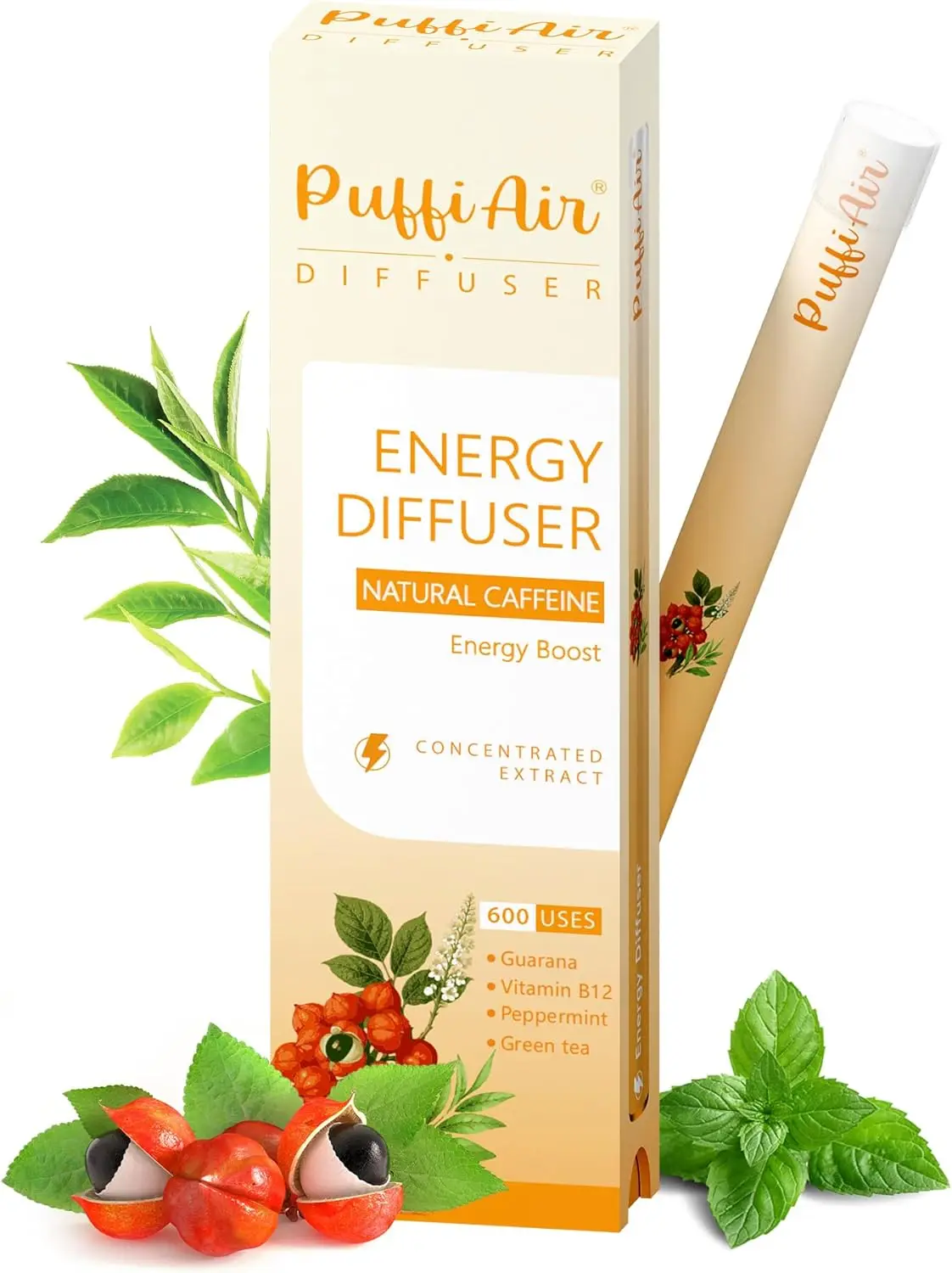 Herbal Diffuser Pen, Energy Diffuser with Guarana, Green Tea Extract, VB12, Peppermint & Menthol for Energy Boost, All Natural
Herbal Diffuser Pen, Energy Diffuser with Guarana, Green Tea Extract, VB12, Peppermint & Menthol for Energy Boost, All Natural