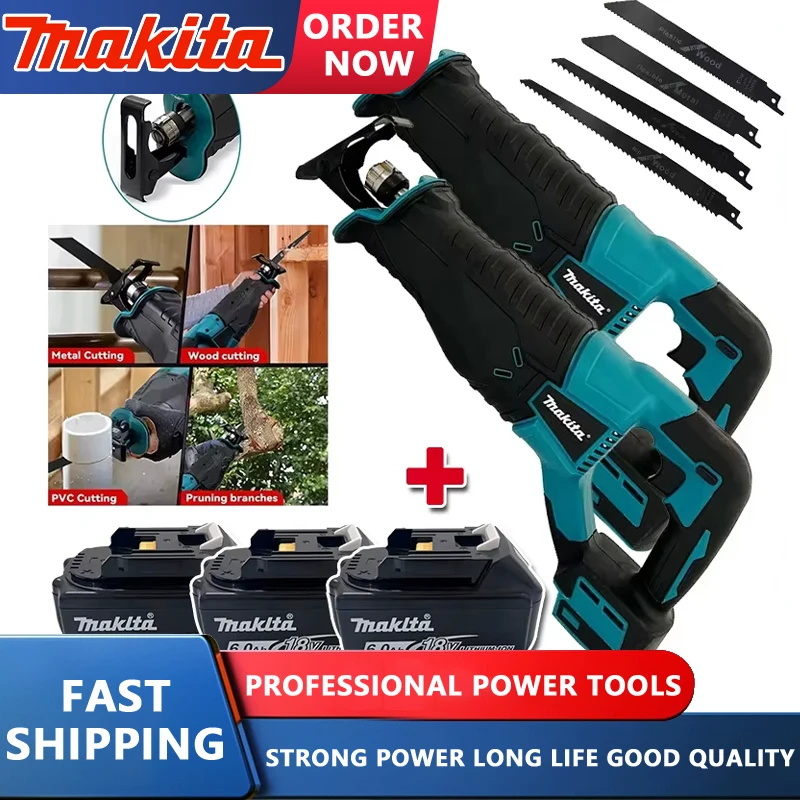 Makita Brushless Reciprocating Saw Reciprocating Saw Portable Cordless Power Tools With 4pcs Saw Blades For 20V 18V Battery
Makita Brushless Reciprocating Saw Reciprocating Saw Portable Cordless Power Tools With 4pcs Saw Blades For 20V 18V Battery