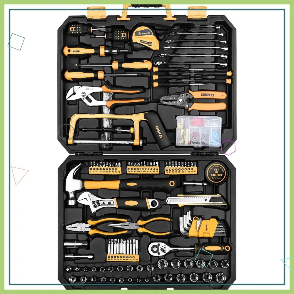 Набор инструментов для домашнего ремонта из 198 предметов с набором гаечных ключей в пластиковом ящике для инструментов для проектов DIY
Набор инструментов для домашнего ремонта из 198 предметов с набором гаечных ключей в пластиковом ящике для инструментов для проектов DIY
