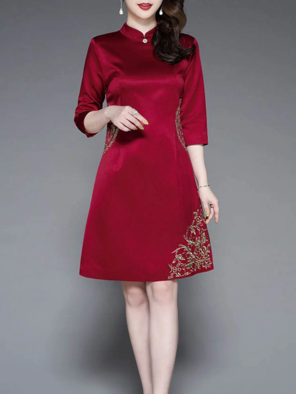 Red Wine Color Wedding Dr Ele High-Quali ort Sle for Mother of the Bride Celebration Celebration
Red Wine Color Wedding Dr Ele High-Quali ort Sle for Mother of the Bride Celebration Celebration