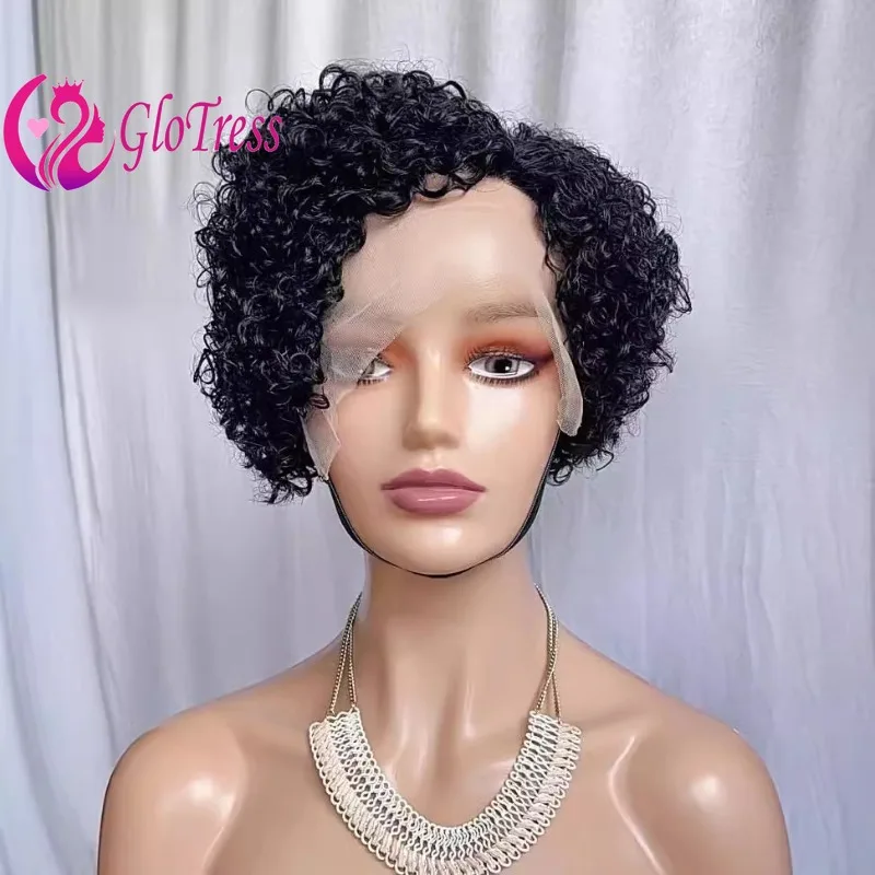 C Part 13x4x1 Lace Frontal Wigs for Black Women Premuim 100% Human Hair Natural Color Short Curly Kinky Wave Pixie Glueless Wigs
C Part 13x4x1 Lace Frontal Wigs for Black Women Premuim 100% Human Hair Natural Color Short Curly Kinky Wave Pixie Glueless Wigs