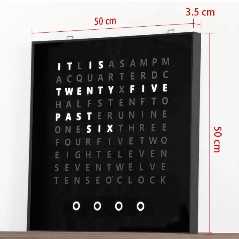 CP37L Large Word Clock 50 Text Display Mirror LED Light Digital Greek Word Clock for Living Room
CP37L Large Word Clock 50 Text Display Mirror LED Light Digital Greek Word Clock for Living Room