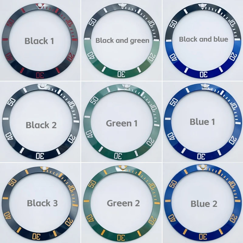 Outer diameter 38mm, inner diameter 30.5mm, ceramic bezel, GMT bezel, diving bezel, suitable for 40mm case.
Outer diameter 38mm, inner diameter 30.5mm, ceramic bezel, GMT bezel, diving bezel, suitable for 40mm case.