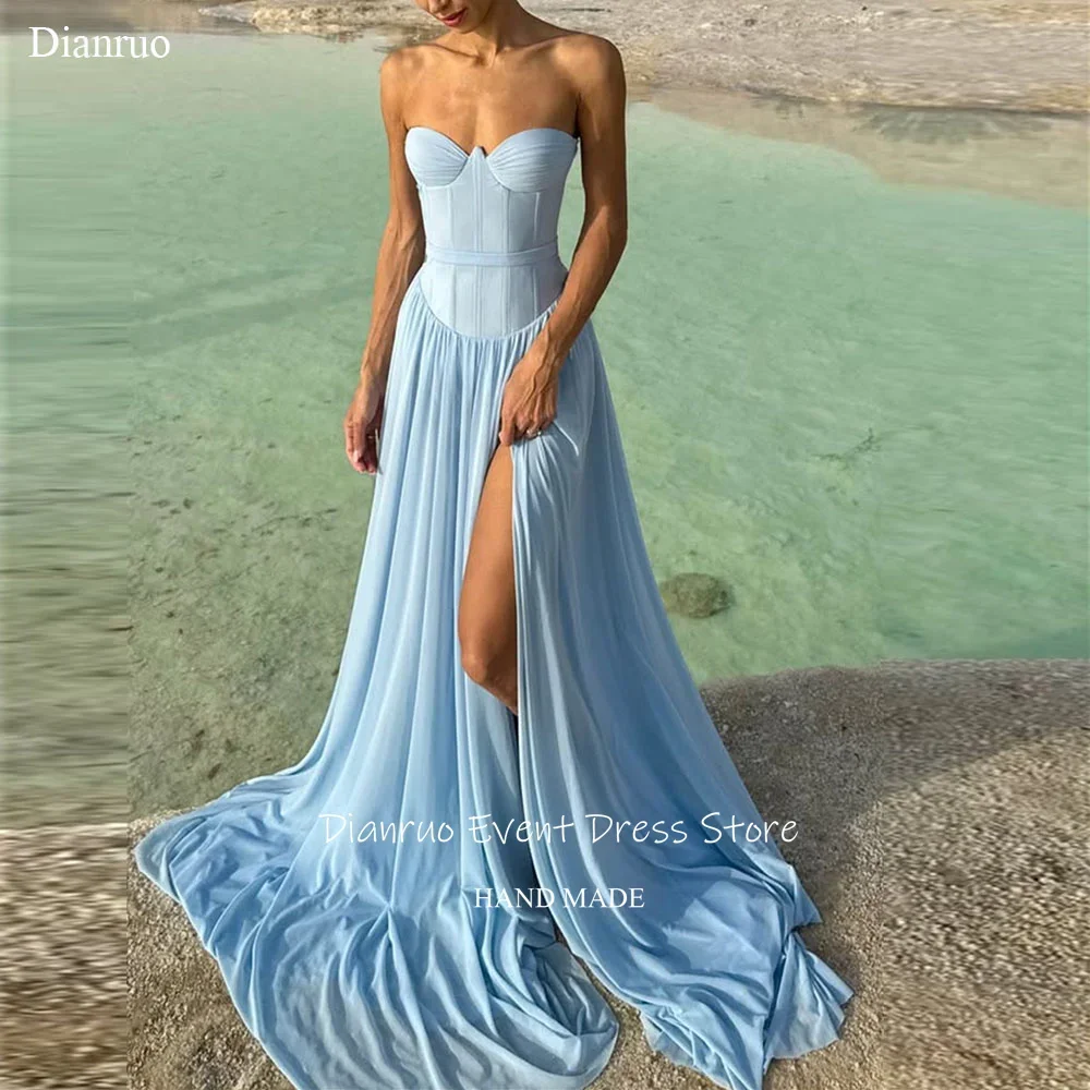 Dianruo High Slit Flowy Chiffon Evening Dress Elegant Sweetheart Formal Party Gown Beach Feminine Vestidos De Noite Customized
Dianruo High Slit Flowy Chiffon Evening Dress Elegant Sweetheart Formal Party Gown Beach Feminine Vestidos De Noite Customized