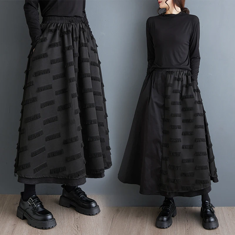 Ele Fi Sc Pattern f Skirt Loose Fit Women's Sle k Color Slimming A-Line Skirt Autumn New Arrival 
Ele Fi Sc Pattern f Skirt Loose Fit Women's Sle k Color Slimming A-Line Skirt Autumn New Arrival