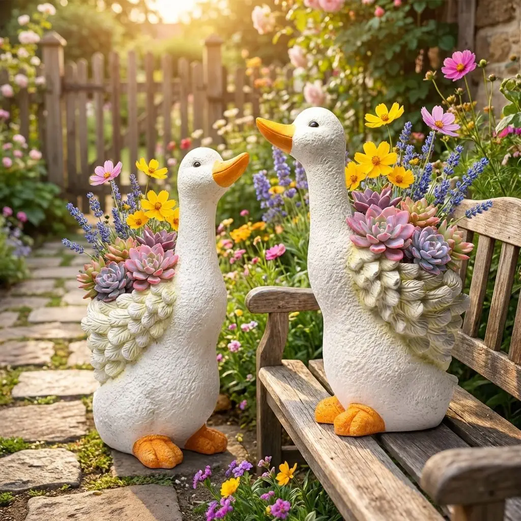 Garden decor swan animal figurines plant flower pots outdoor arrangement
Garden decor swan animal figurines plant flower pots outdoor arrangement