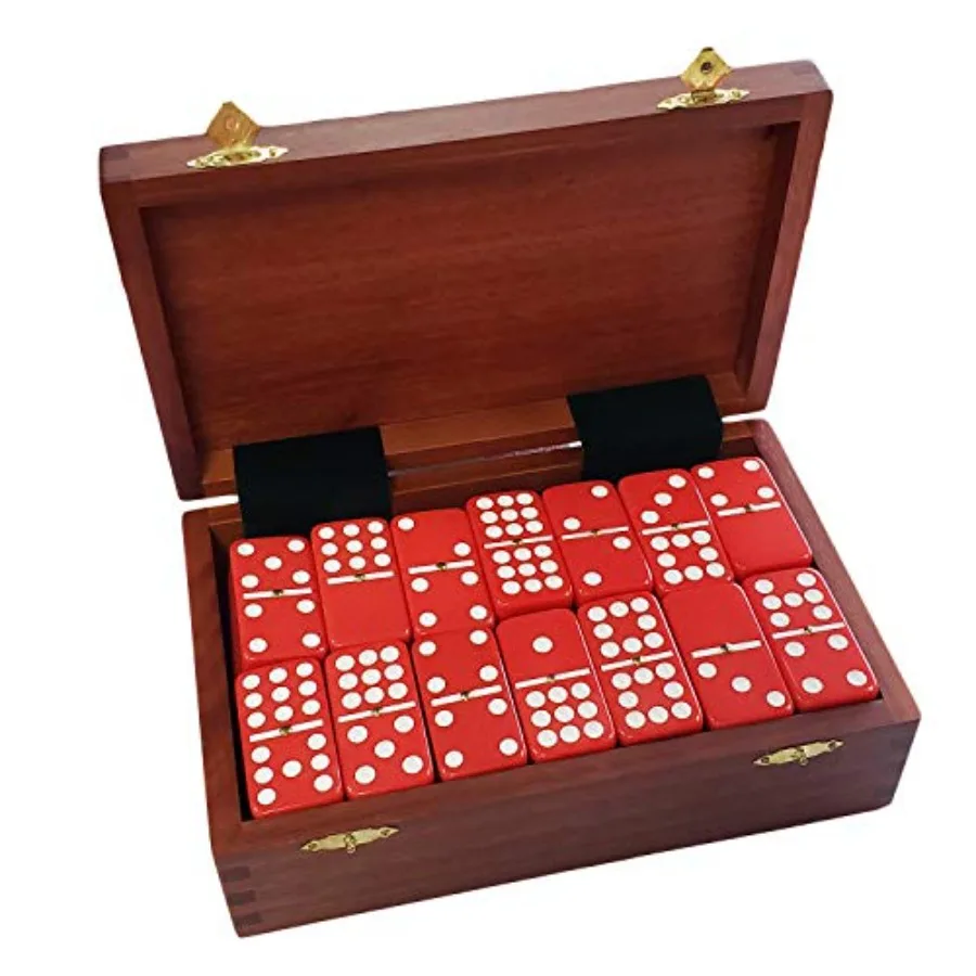 Double 9 Domino Set 55 Tiles Jumbo Tournament Profional Size with Spinners in Dovetailed Sheesham Wood Box
Double 9 Domino Set 55 Tiles Jumbo Tournament Profional Size with Spinners in Dovetailed Sheesham Wood Box