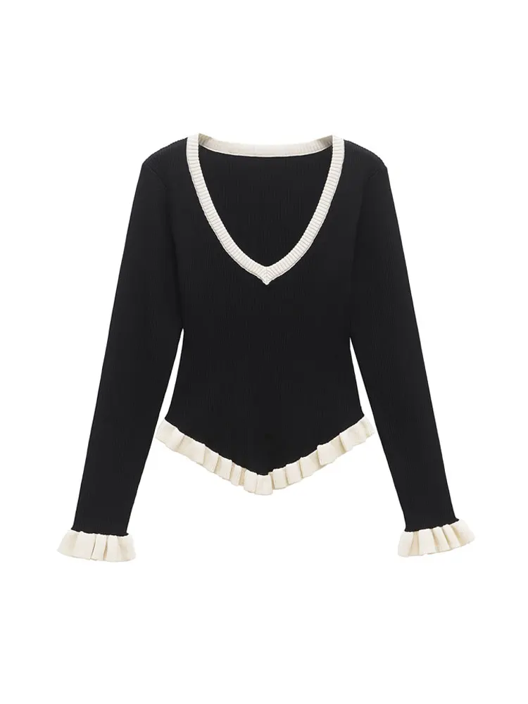 TRZA Women's Patchwork Asymmetric Ribbed Knit Sweater V-Neck Long Sleeve Fashion Pullover Chic Tops
TRZA Women's Patchwork Asymmetric Ribbed Knit Sweater V-Neck Long Sleeve Fashion Pullover Chic Tops