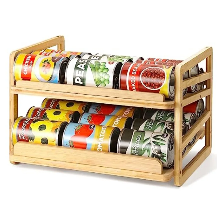 Rolling Bamboo Can Organizer Rack, Stackable Double-Layer Can Organizers and Storage For Pantry, Canned Goods Holder Dispenser
Rolling Bamboo Can Organizer Rack, Stackable Double-Layer Can Organizers and Storage For Pantry, Canned Goods Holder Dispenser