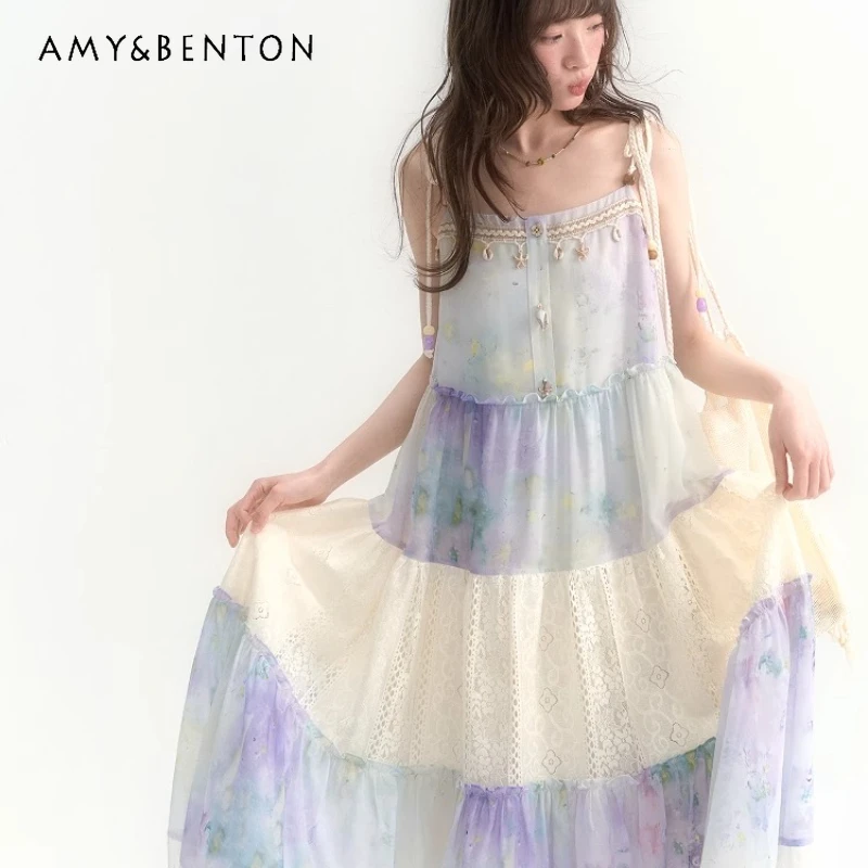 2025 Summer Purple Beautiful Vacation Style Heavy Industry Women's Dress Japanese New Lace Splicing Beaded Sing Dresses Ladies
2025 Summer Purple Beautiful Vacation Style Heavy Industry Women's Dress Japanese New Lace Splicing Beaded Sing Dresses Ladies