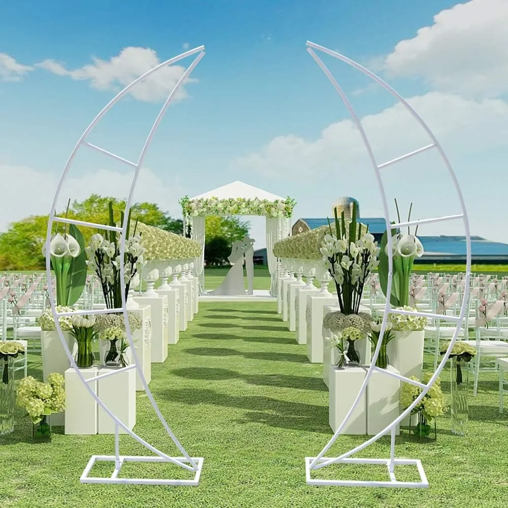 2PCS Metal Wedding Arch Backdrop Stand, 6.56FT Crescent Moon White Wedding Arch Balloon Holder Floral Stand for Baby Shower Anni
2PCS Metal Wedding Arch Backdrop Stand, 6.56FT Crescent Moon White Wedding Arch Balloon Holder Floral Stand for Baby Shower Anni